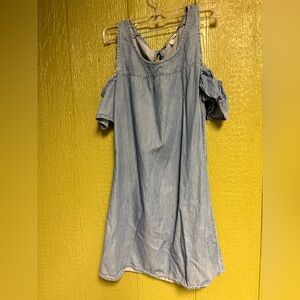 Charlotte Russe Blue Denim Dress Western Cold Shoulder Country
